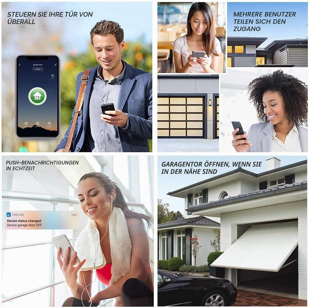 Newgoal WiFi Smart Home Garagentoröffner, Funkschalter Fernbedienung mit App, kompatibel mit Alexa,