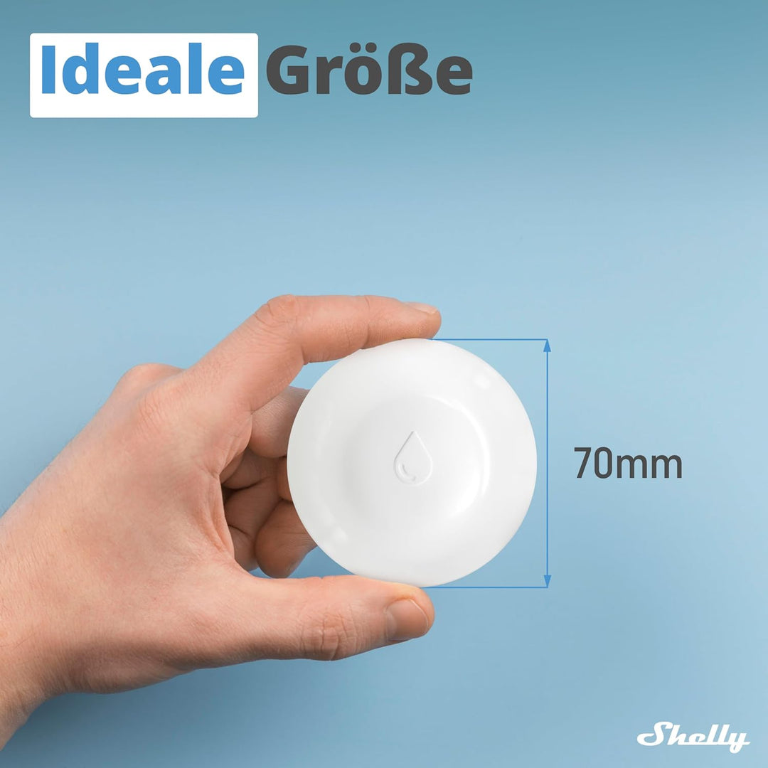 Shelly Flood Smart Home WLAN Wassermelder & Temperatursensor, Wasseralarm & digitales steuern der Fu