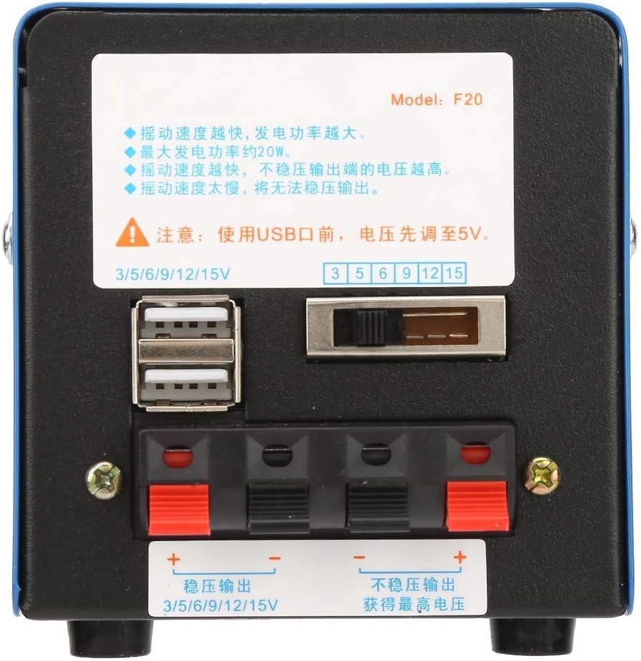 Handkurbel Generator, Kurbelgenerator Generator USB Aufladung Tragbarer Ladegenerator Notladedynamot
