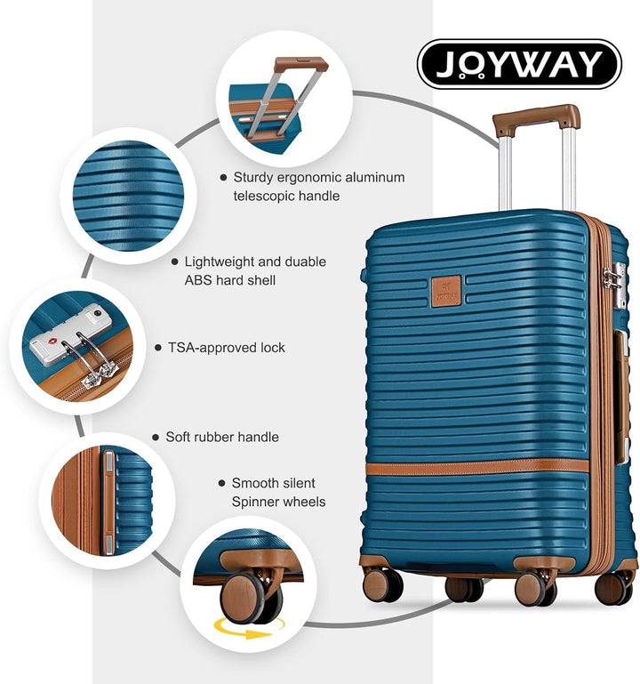 Joyway Koffer Reisekoffer von ABS Hartschalen Erweiterbar Trolley Kofferset mit TSA Schloss und 4 Ro