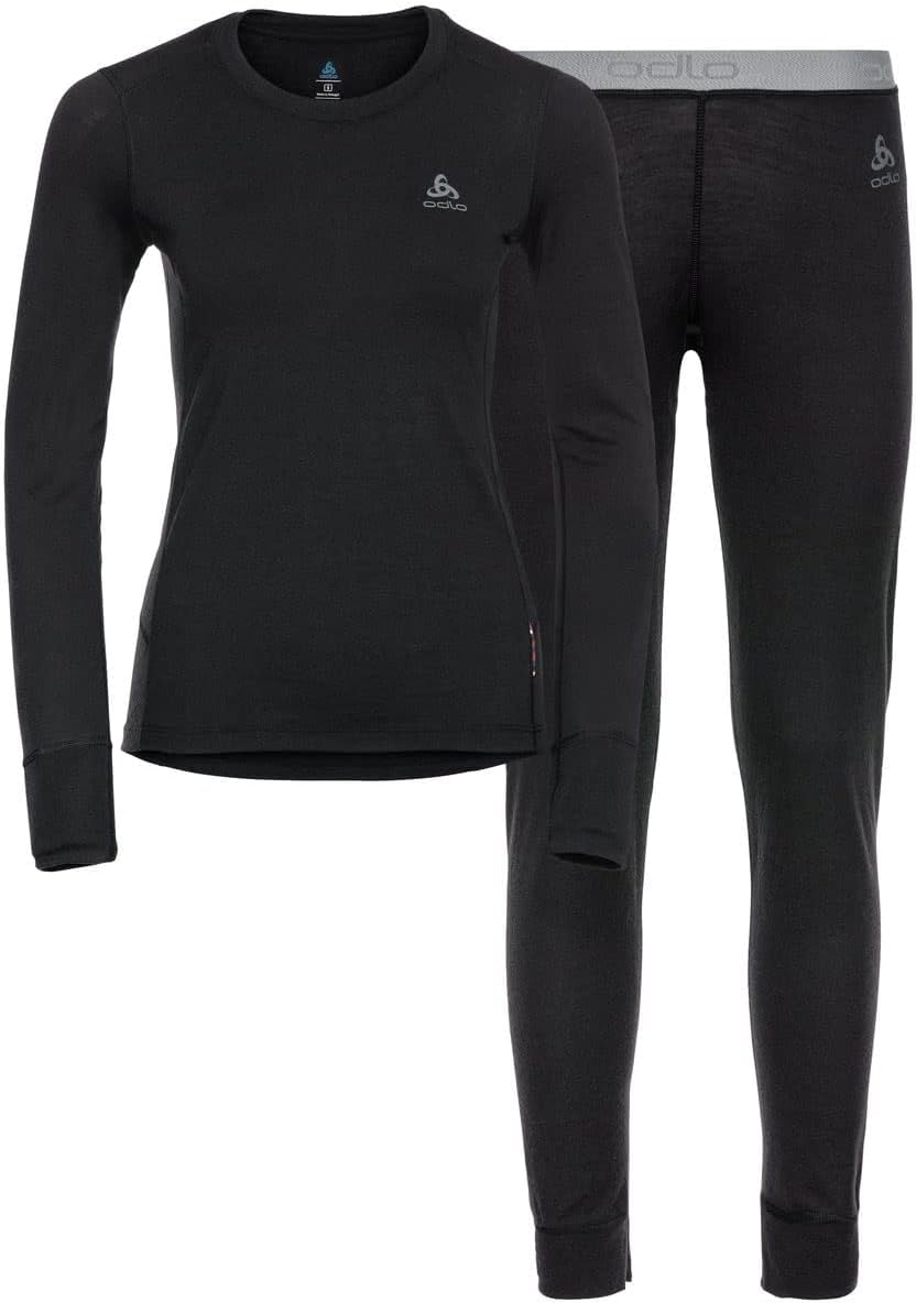 Odlo Unisex 100% Merino 200 Gramm_195741 Funktionsunterwäsche Set (1er Pack) XS Black - Black, XS Bl
