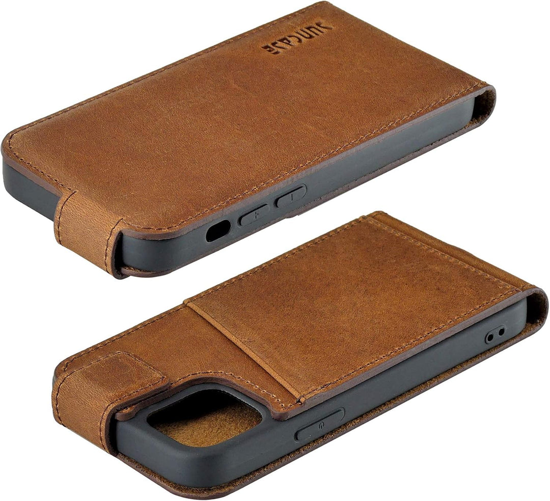 Suncase Original Flip-Style (Ultra-Slim) kompatibel mit iPhone 12 Mini (5.4") Hülle Ledertasche Tasc