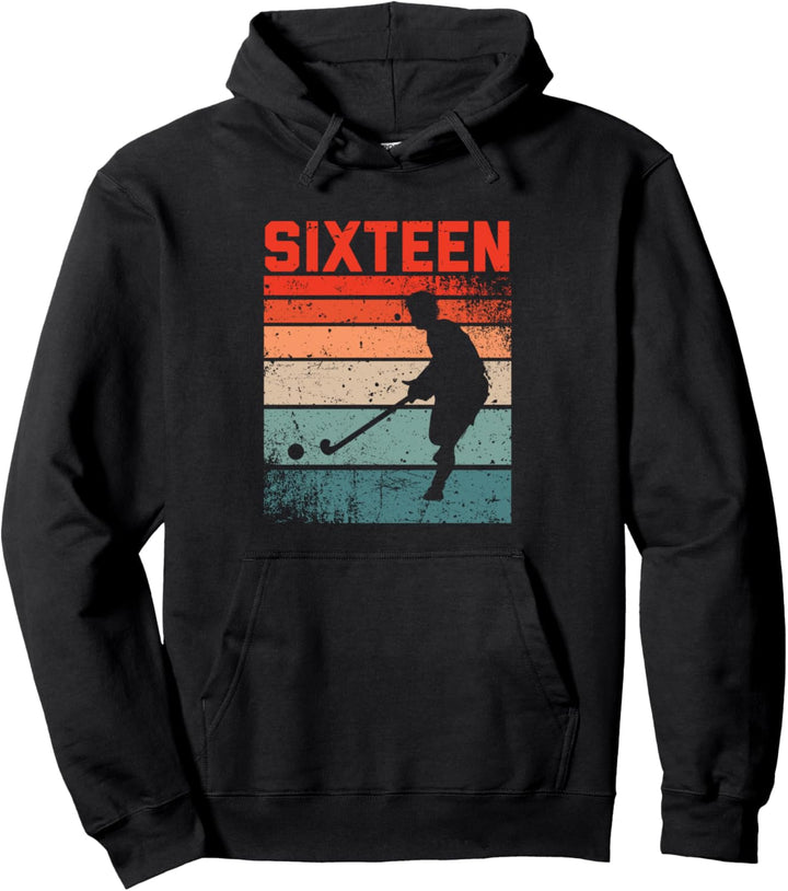 16. Geburtstag Retro Feldhockey 16 Jahre alt Junge Mädchen Pullover Hoodie
