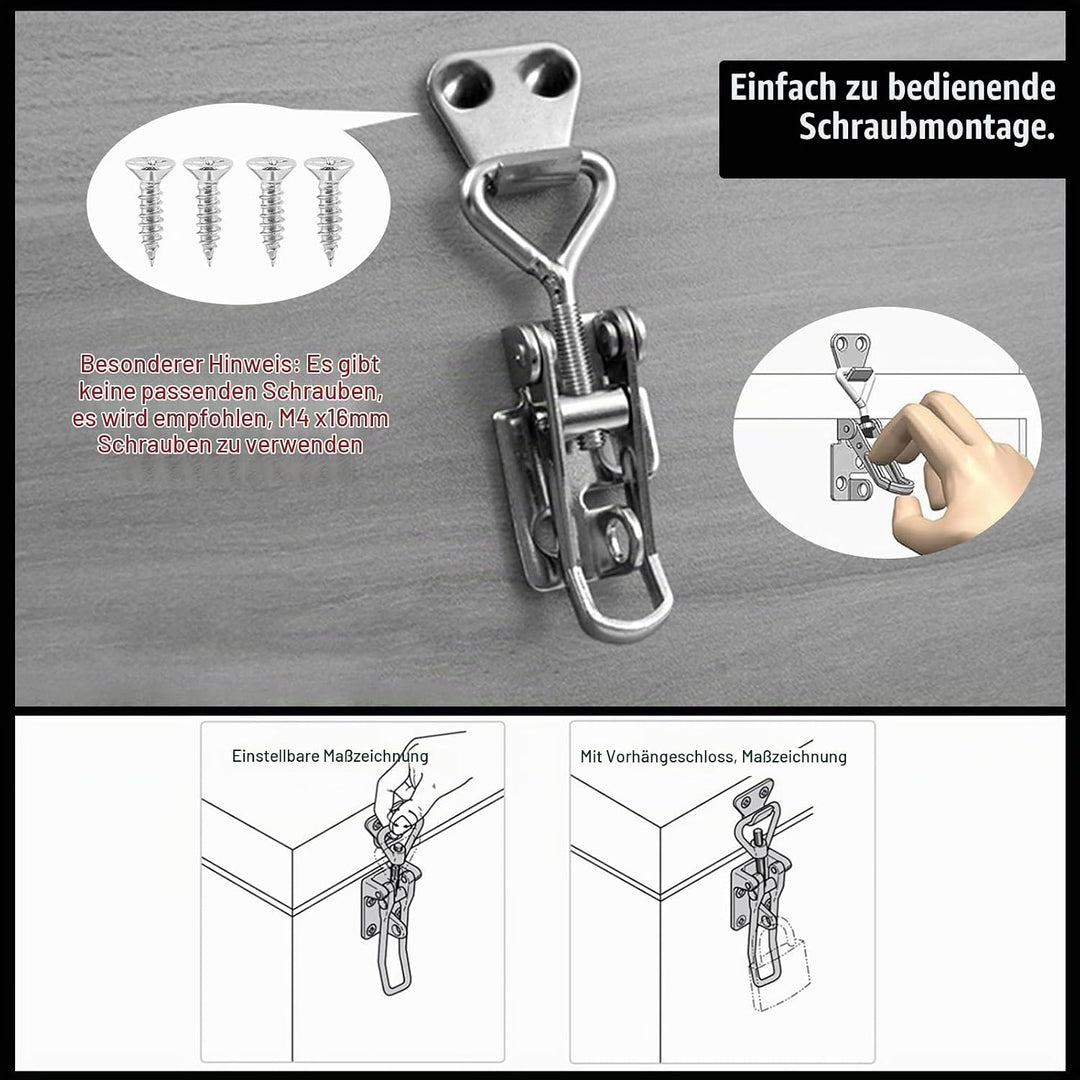 TONAUP Spannverschluss Edelstahl Set, 6 Stück M5 Klein Kniehebelspanner Kistenverschluss, Verstellba
