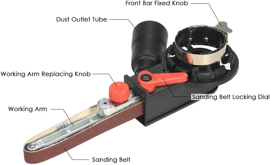 VISLONE Multischleifer, Schleifmaschine für Holz Mini DIY Sander Schleifbandadapter für 115mm 4,5 "u