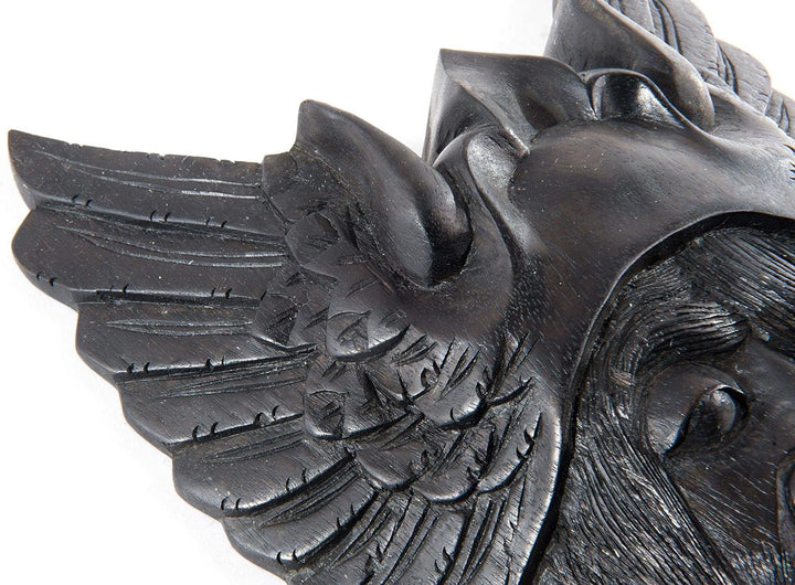 Windalf Handmade Vikings Schwarzes Deko-Holzbild Odin 40 cm Wikinger Wotan Wandbild Nachhaltiges Hol