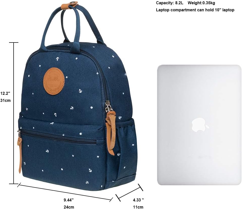 KAUKKO Schöner und durchdachter Rucksack mit Laptopfach für 15 Zoll Schule Uni 22L 5-5, Blau, 5-5, B