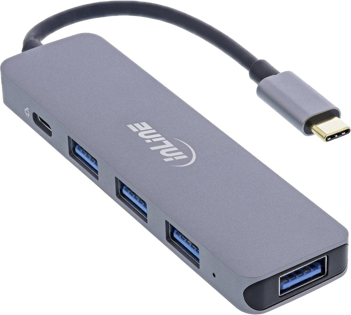 InLine USB 3.2 USB-Typ C Multi Hub (4X USB-A 5Gb/s + USB Typ-C (Data/PD 87W), OTG, Aluminiumgehäuse,