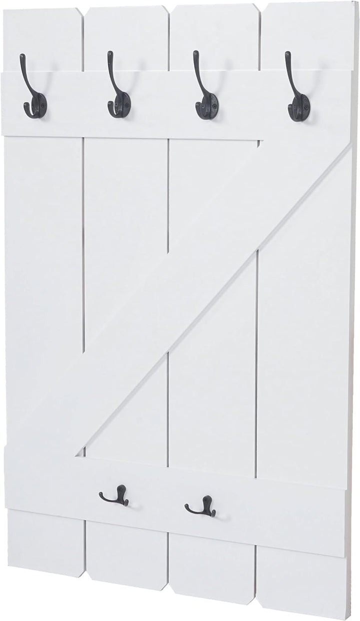 Mendler Tassenhalter HWC-D13, Hängeregal Tassenbrett Wandboard, 6 Haken 91x60cm - weiss lackiert Wei