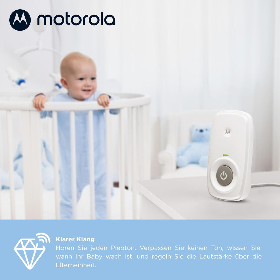 Motorola Nursery AM24 Babyphone Audio - Digitales Babyfon mit DECT-Technologie zur Audio-Überwachung