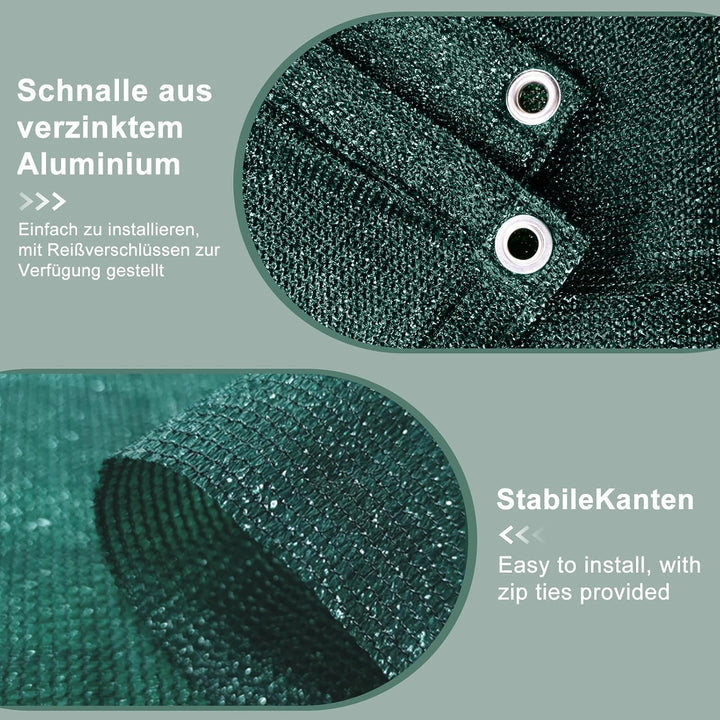 HENG FENG Balkon Sichtschutz 100x400cm für Privatsphäre, Grün | Balkonverkleidung HDPE atmungsaktiv,
