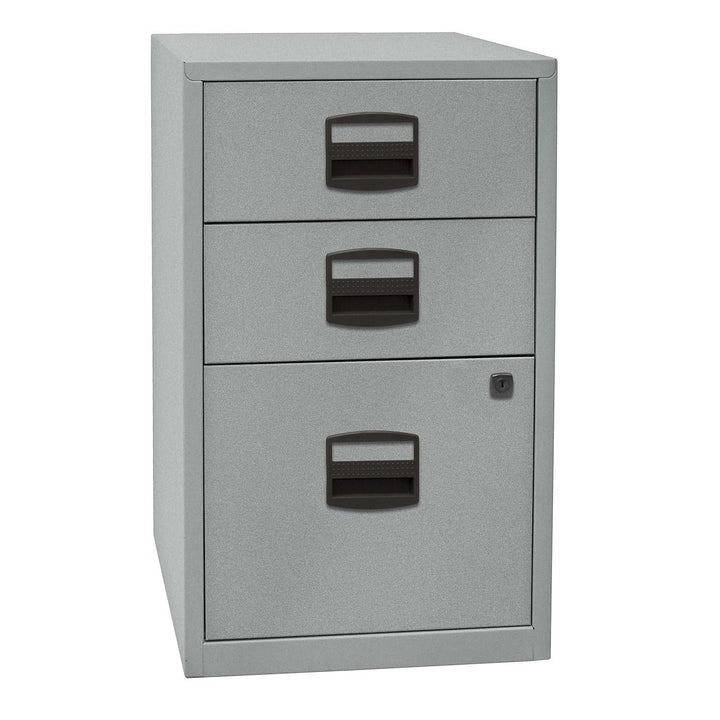 Bisley Home Beistellschrank PFA, 2 Universalschubladen, 1 HR-Schublade, Metall, 355 Silber, 40 x 41.