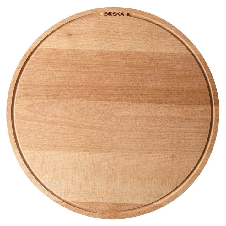 Boska Pizzabrett Amigo XL/Servierbrett ⌀44cm / Buchenholz/Mit Saftrinne/Auf fürs Frühstück, Lunch un