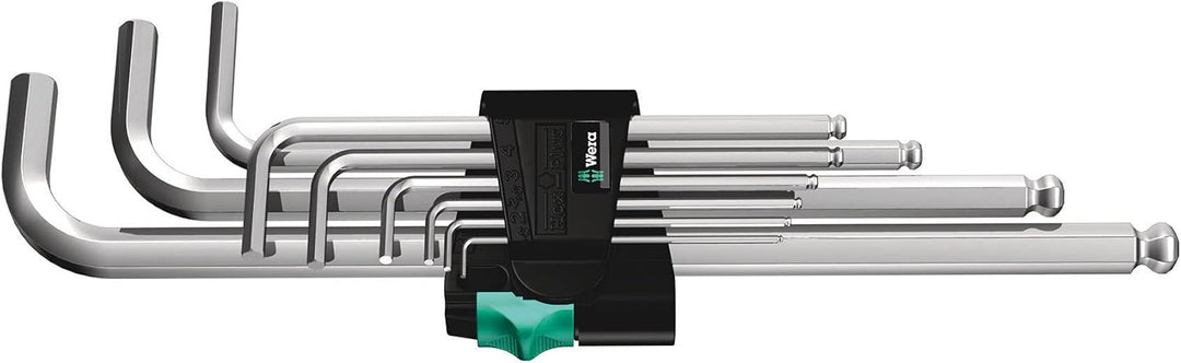 Wera 950 PKL/9 SM N Winkelschlüsselsatz, metrisch, gestellverchromt, 9-teilig, 05022087001 Single, S