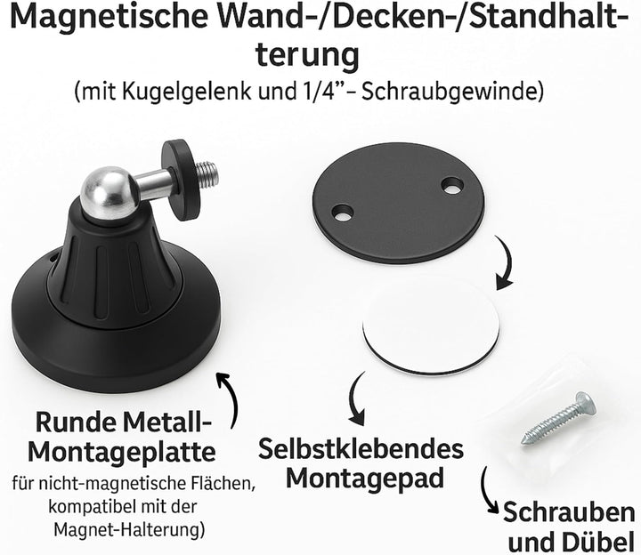 PetTec magnetische Zusatzhalterung für Pet Cam Free WLAN/LTE/4G und Solar Panel - Wandhalterung - Ka