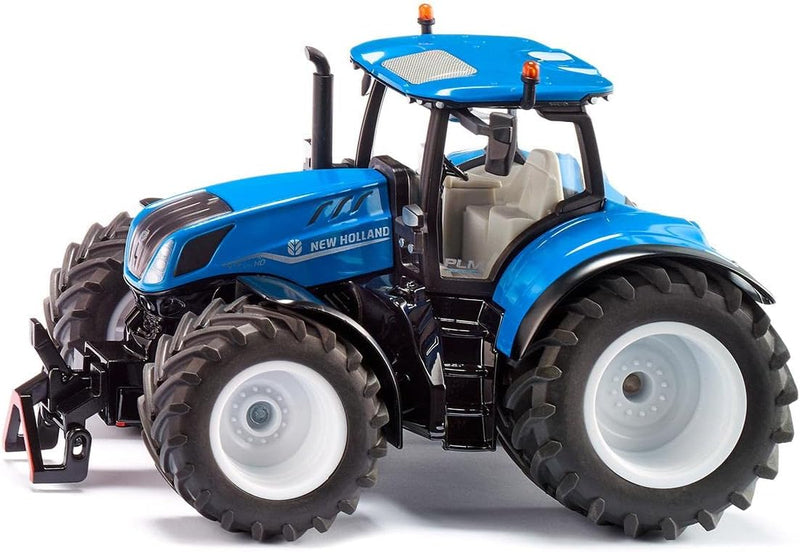 siku 3291, New Holland T7.315 HD, Spielzeug-Traktor, 1:32, Metall/Kunststoff, Blau, Inkl. Frontgewic