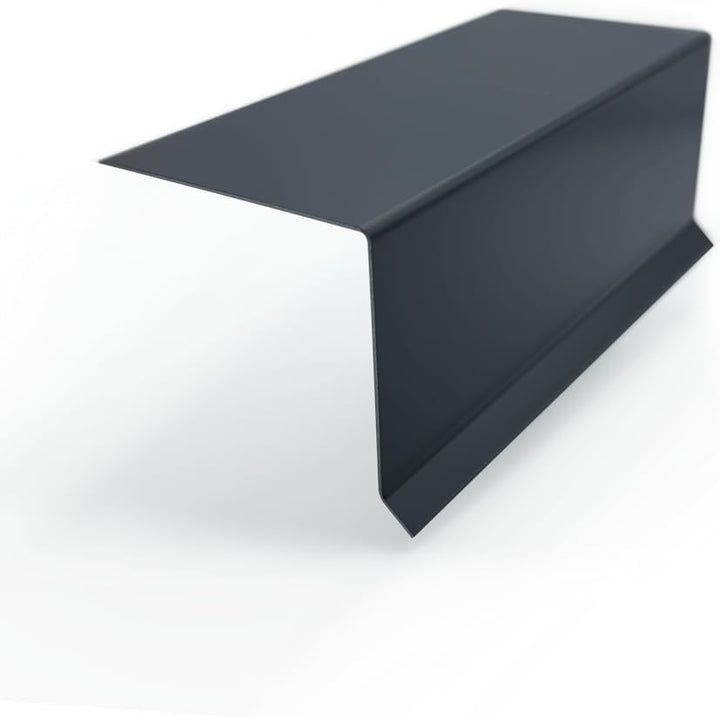 Ortgangblech Länge 200cm | Stahl verzinkt Anthrazit RAL7016 | Zuschnitt 350mm (A: 15mm + B: 215mm +