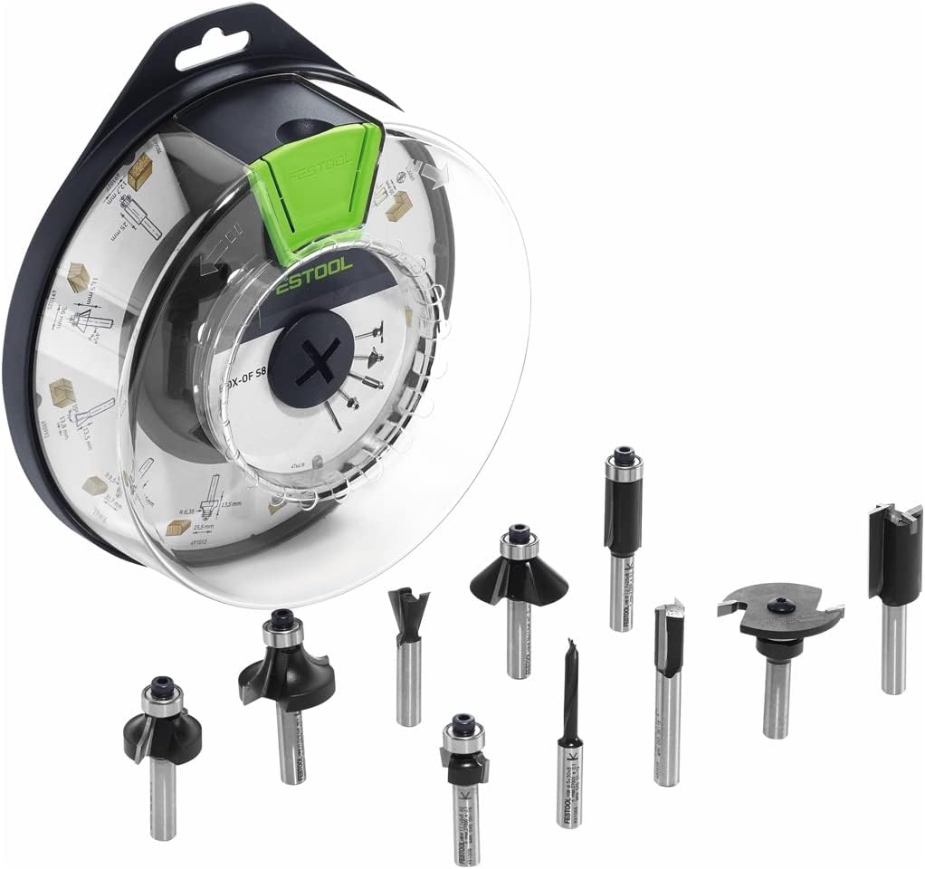 Festool Oberfräse OF 1010 REBQ-Set+Box (mit Spannzange, Seitenanschlag, Führungsschienen-Adapter, Sp