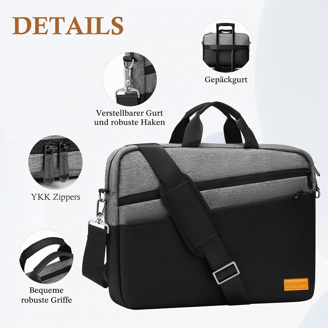 bagasin Laptoptasche Laptop Aktentasche Passt bis zu 17 17,3 Zoll Laptop Erweiterbare Wasserdichte S