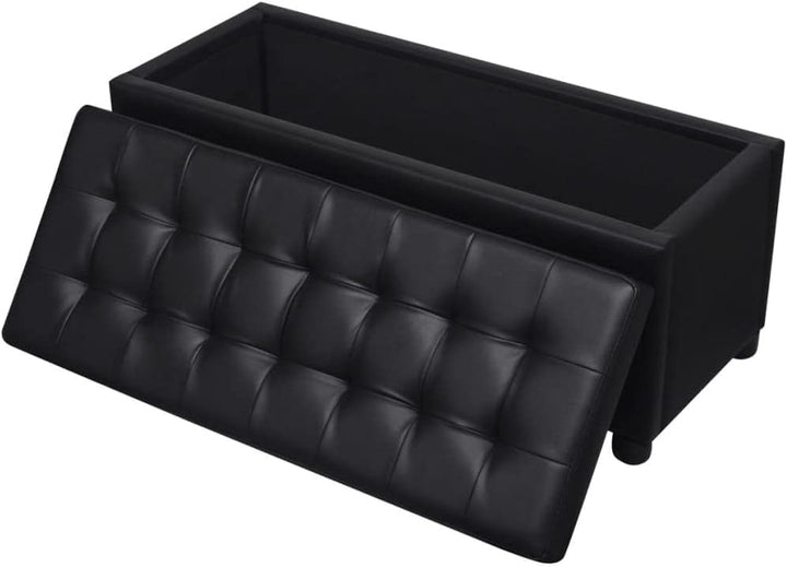 vidaXL Ottomane Sitzhocker Bank Sitzwürfel Sitztruhe Couchtisch Aufbewahrungsbox Schwarz, Schwarz