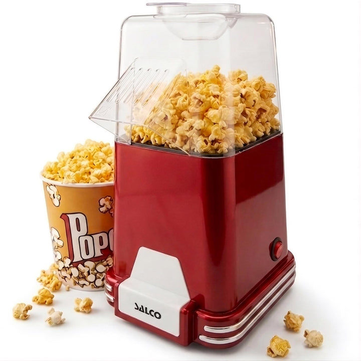 Salco Popcornmaschine | Retro Popcorn Maker im 50er-Jahre-Design | Heissluft-Technologie | Ohne Öl &