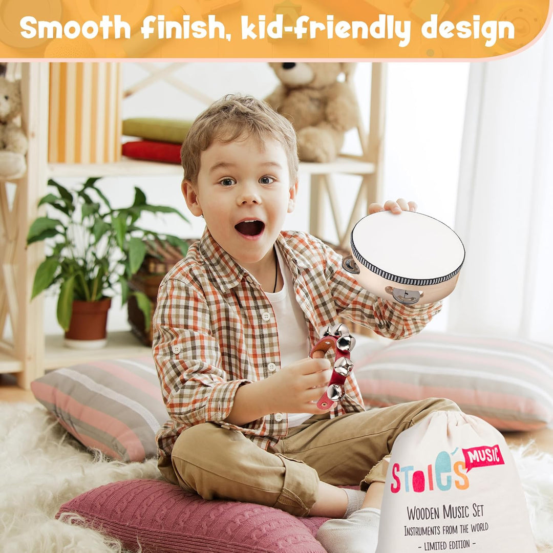 STOIE'S Musikinstrumente für Kinder ab 3 Jahre Holz Montessori Instrumente Kinder Musikinstrumente B
