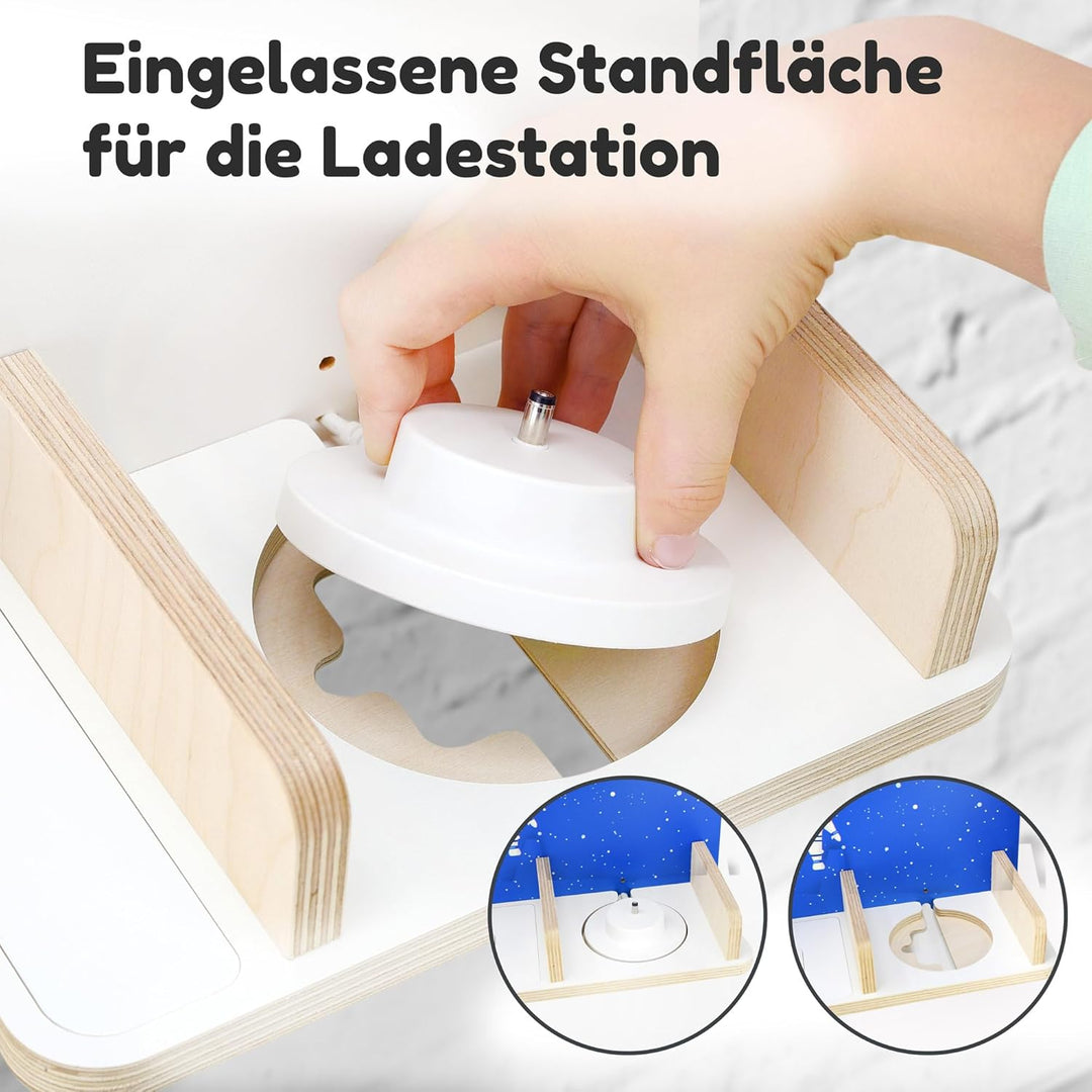 stadtecken Holzregal für Musikbox I Passend für die Toniebox und ca. 35 Tonies I Perfekte Aufbewahru