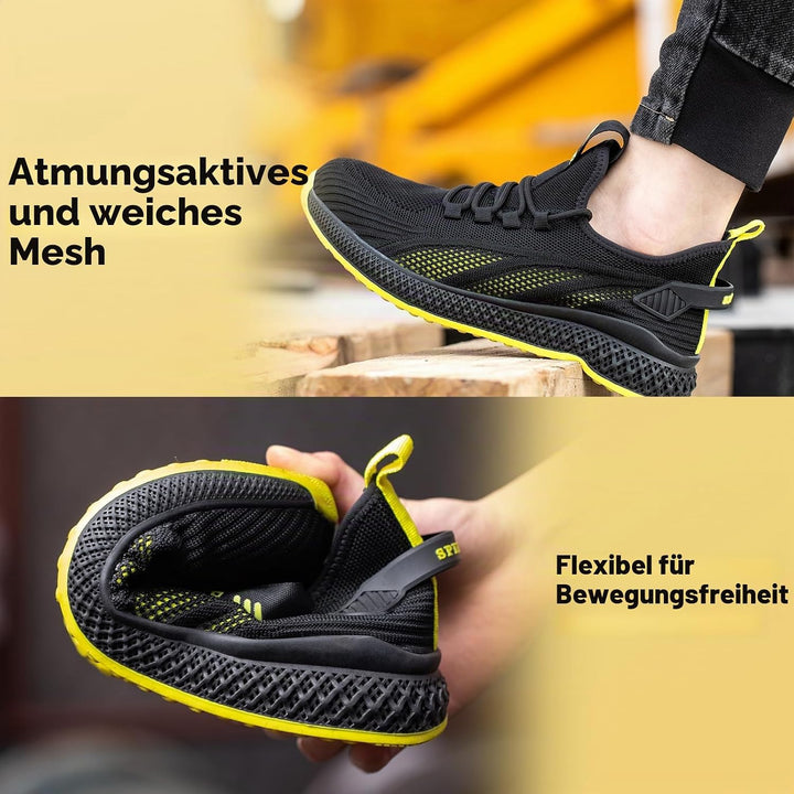SPIEZ Unisex Sicherheitsschuhe mit Stahlkappe s1, Pannensichere leicht Arbeitsschuhe für Damen und H