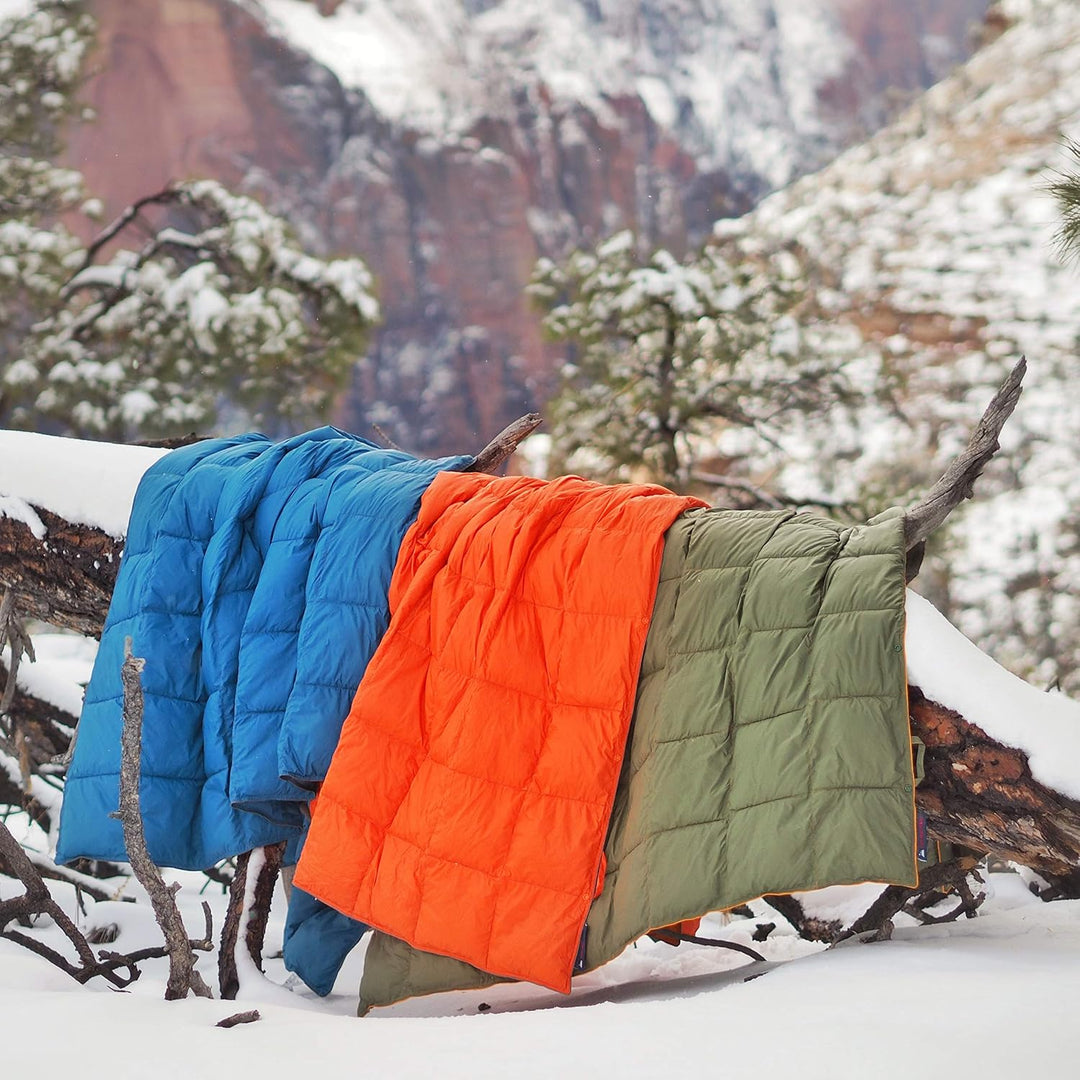 Get Out Gear Doppelt bauschige Campingdecke, extra bauschig, verstaubar, leicht und warm, ideal für