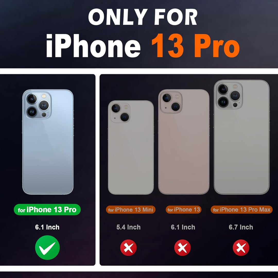 SHIELDON Hülle für iPhone 13 Pro, Handyhülle Schutzhülle [Echtleder] [Kartenfach] [Magnet] [Standfun
