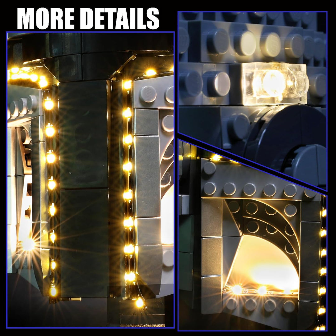 LED Lichtset kompatibel mit LEGO 75328 Star Wars Der Mandalorianer Helm – Beleuchtungsset für Helm-M
