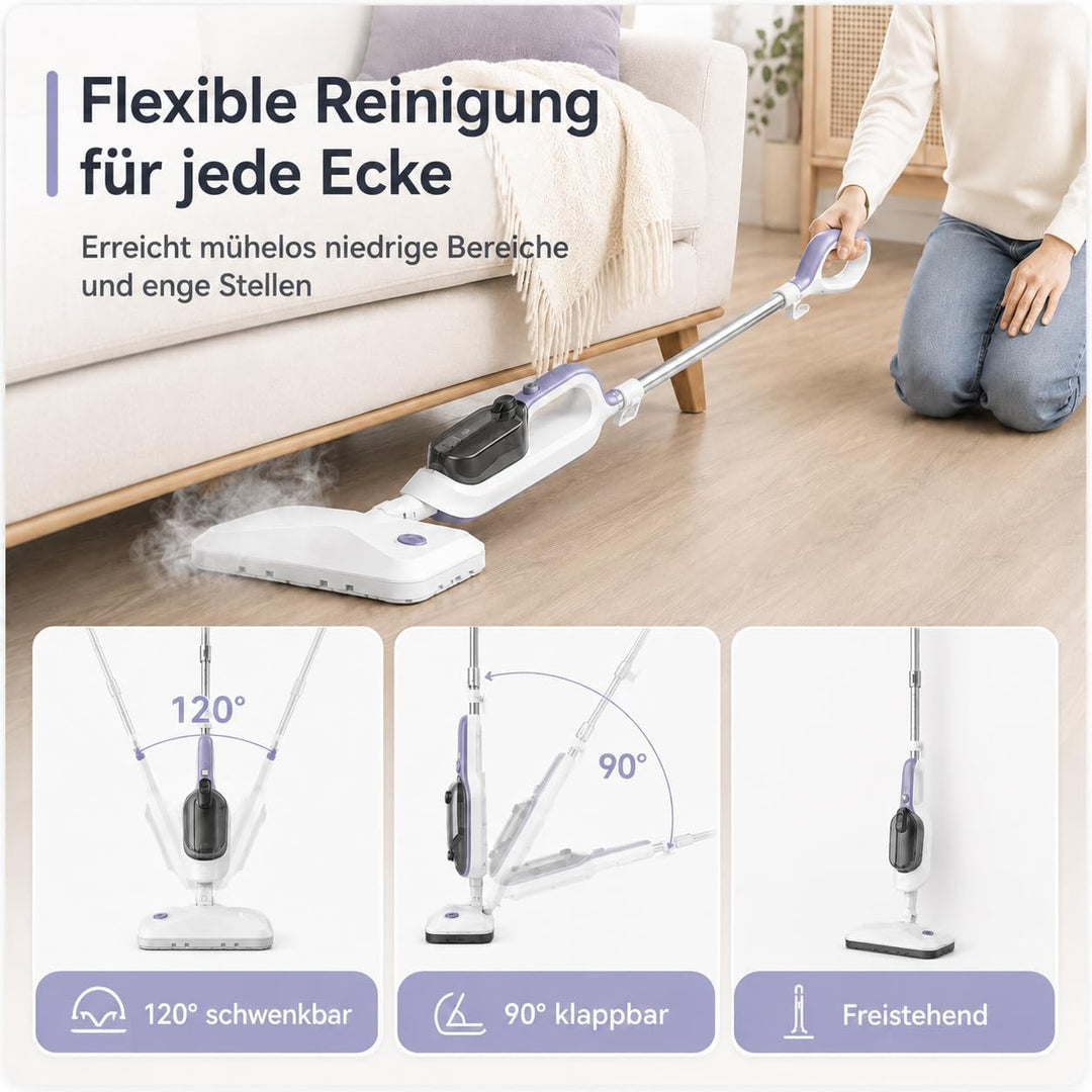 Dampfreiniger Handdampfreiniger, abnehmbar und multifunktional | 470 ml Wassertank, 3 Dampfstufen, D