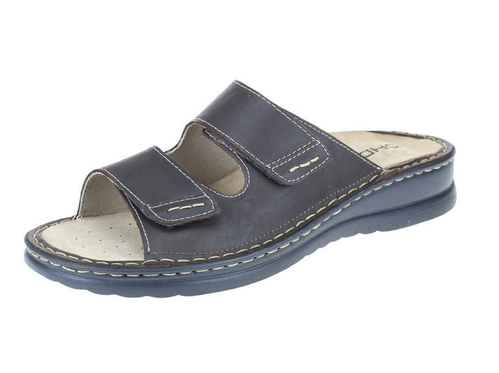 Rohde 5880 Augsburg Schuhe Herren Hausschuhe Pantoletten Leder 39 EU Braun, 39 EU Braun