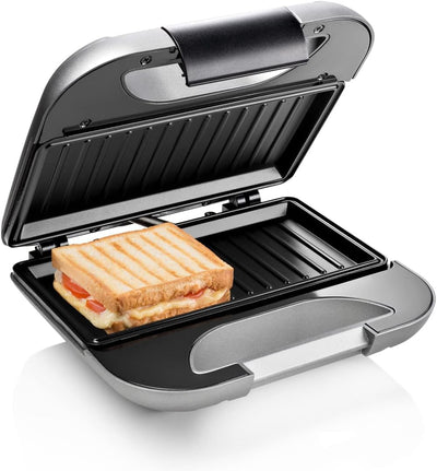 Sandwichmaker Silber Toaster für 2 Sandwiches Bratfläche 22 x 12cm, 750Watt