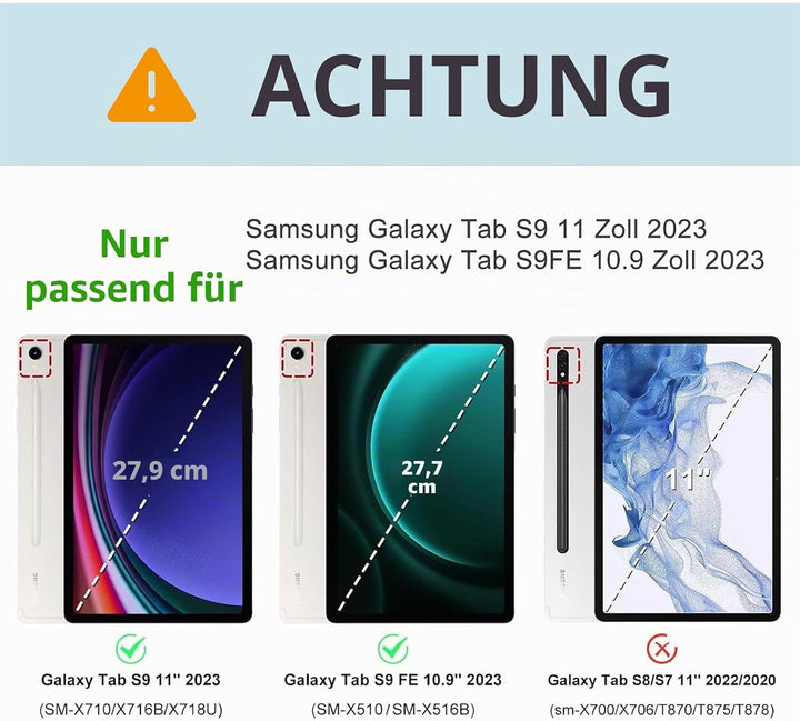IVEOPPE Tastatur für Samsung Galaxy Tab S9FE/S10FE 10.9", Hülle Tastatur Galaxy Tab S9 FE/S10FE, Mag