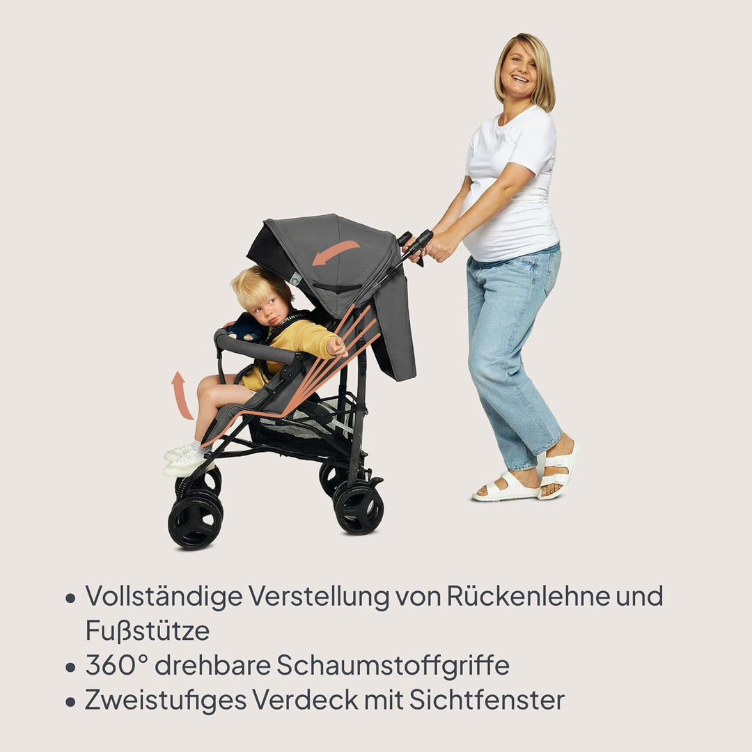 Lionelo Irma Buggy Kinderwagen ab 6 Monate, leicht 7 kg, Liegeposition, faltbar mit Einhand-Faltsyst