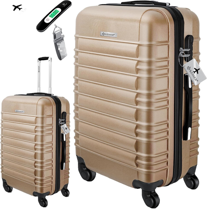 KESSER® Reisekoffer Mittlerer Hartschalen-Koffer Inkl. Kofferwaage + Gepäckanhänger Trolley Gepäck R
