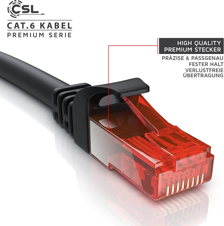 CSL - 10 x 0,25m CAT.6 Ethernet Gigabit LAN Netzwerkkabel RJ45-10 100 1000Mbit s - Patchkabel - komp