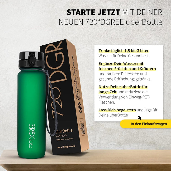 720°DGREE Trinkflasche “uberBottle“ +Sieb - 350ml, 500ml, 650ml, 1000ml, 1,5l, 2l - BPA-Frei - Wasse
