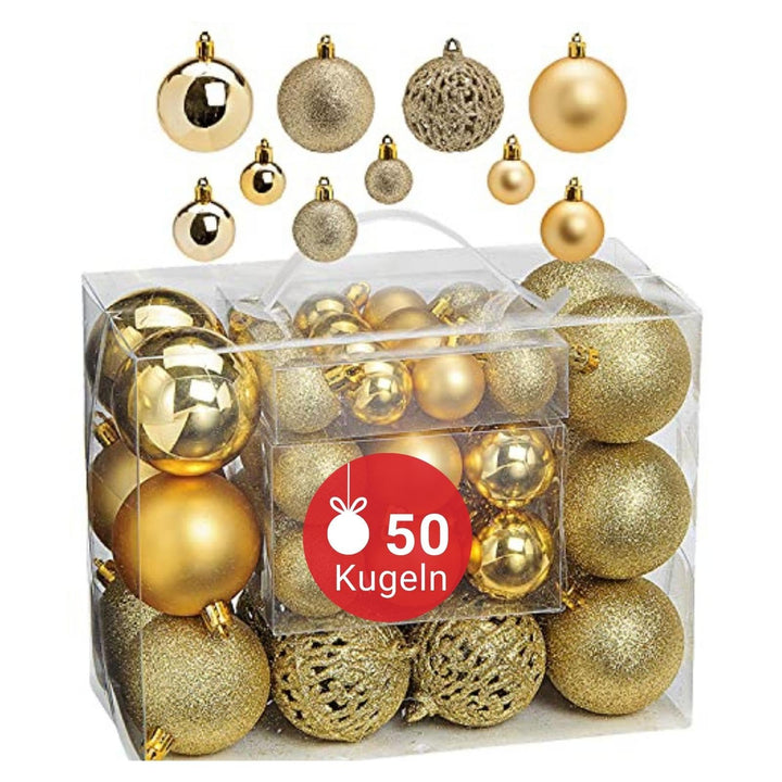 WOMA Christbaumkugeln Set Gold & 22 weiteren Farben - 50er & 100er Weihnachtskugeln Set - Weihnachts