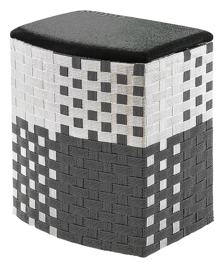 Kobolo Wäschebehälter Wäschesammler Wäschekorb - Nylon - schwarz-weiss - 44x32x52 cm, Schwarz-weiss