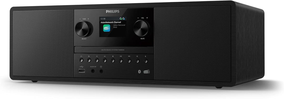 Philips TAM6500/10 100-Watt-Mikro-Musiksystem, Bluetooth 6.0, Auracast, DAB+/UKW-Radio, CD/USB/Audio
