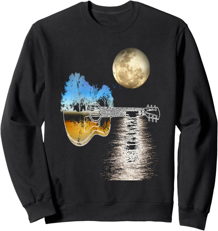 Akustik Gitarre im Mondlicht Sweatshirt