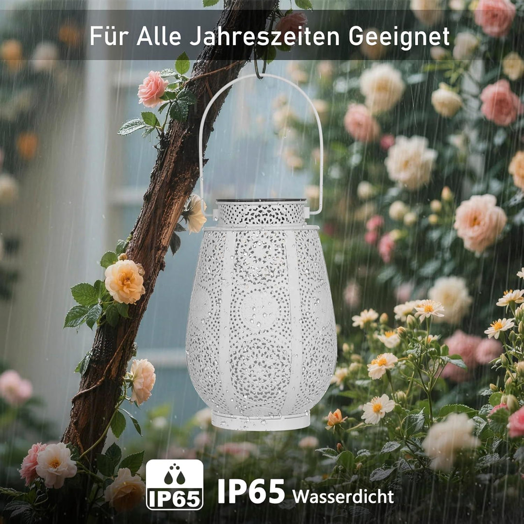Bonsery 2 Stück Solarlaterne für Aussen Hängend/Stehend, Orientalische Solar Laternen IP65 Wasserdic