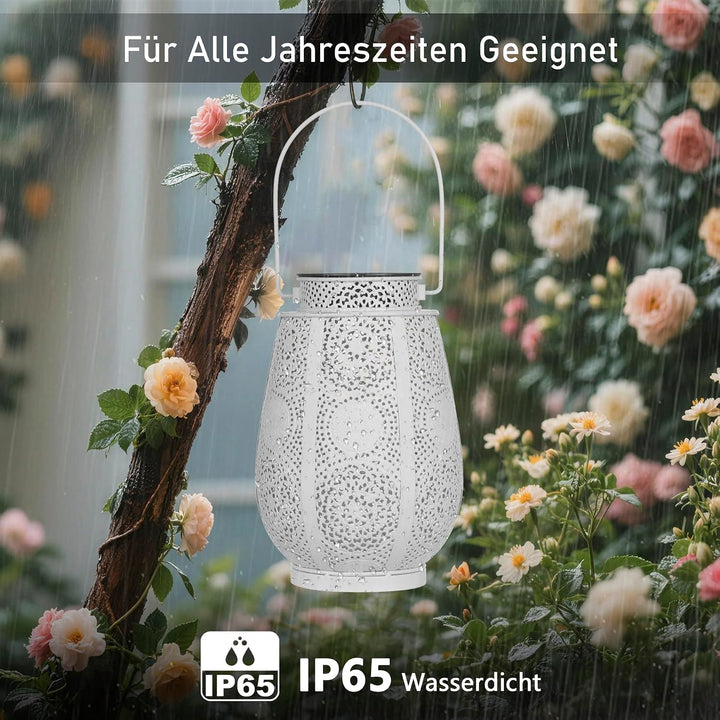 Bonsery 2 Stück Solarlaterne für Aussen Hängend/Stehend, Orientalische Solar Laternen IP65 Wasserdic