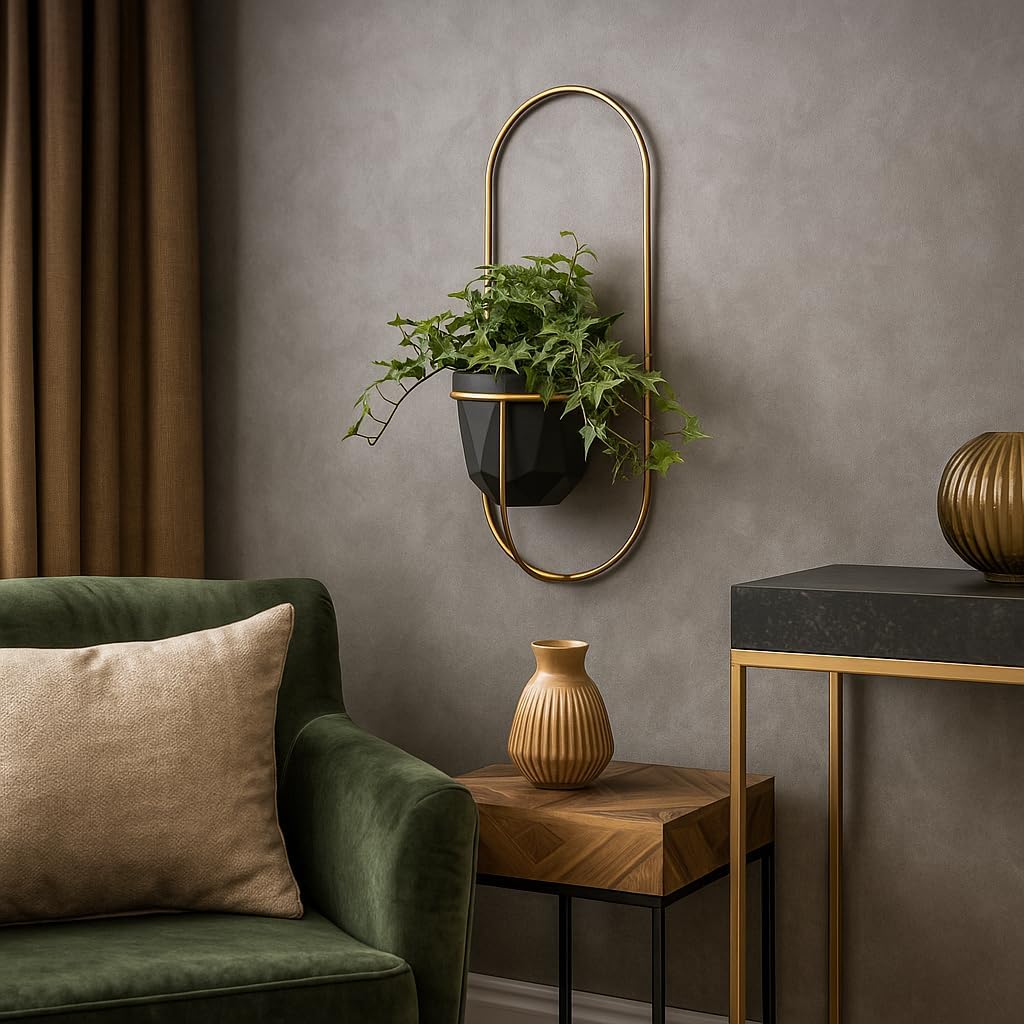 Pflanzregal Wand - Blumenhalter Hängend - aus Metall, Moderne Wand Deko für Wohnzimmer, Jugendzimmer
