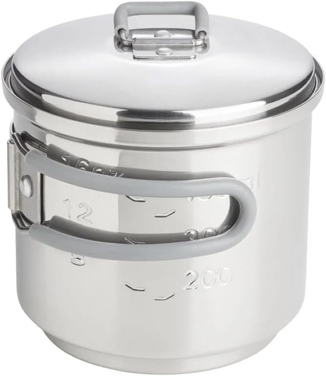 Esbit Trockenbrennstoffkochset - Outdoor Camping Kocher 585 ml mit Edelstahl Topf - klappbare Griffe