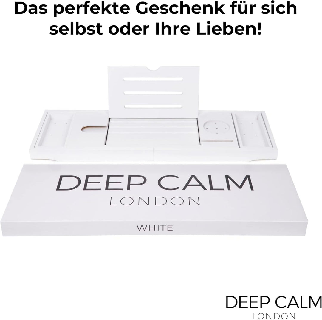 Deep Calm Badewannenablage - Verstellbares Bambus-Badewannenbrett - rutschfeste Badewannenablage Pas