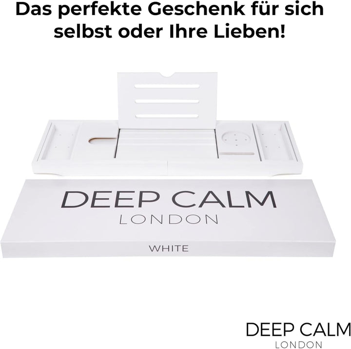 Deep Calm Badewannenablage - Verstellbares Bambus-Badewannenbrett - rutschfeste Badewannenablage Pas