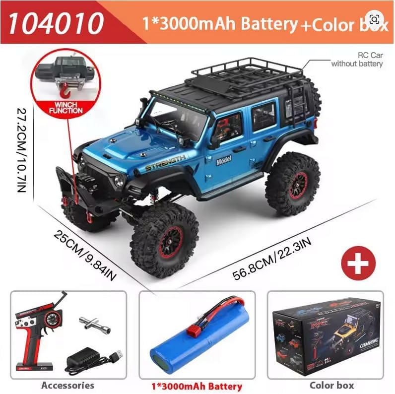 s-idee® WL 104010 blau RC Model Crawler RTR 1/10 2.4G 4WD 2CH 2,4 GHz mit Licht und Sound